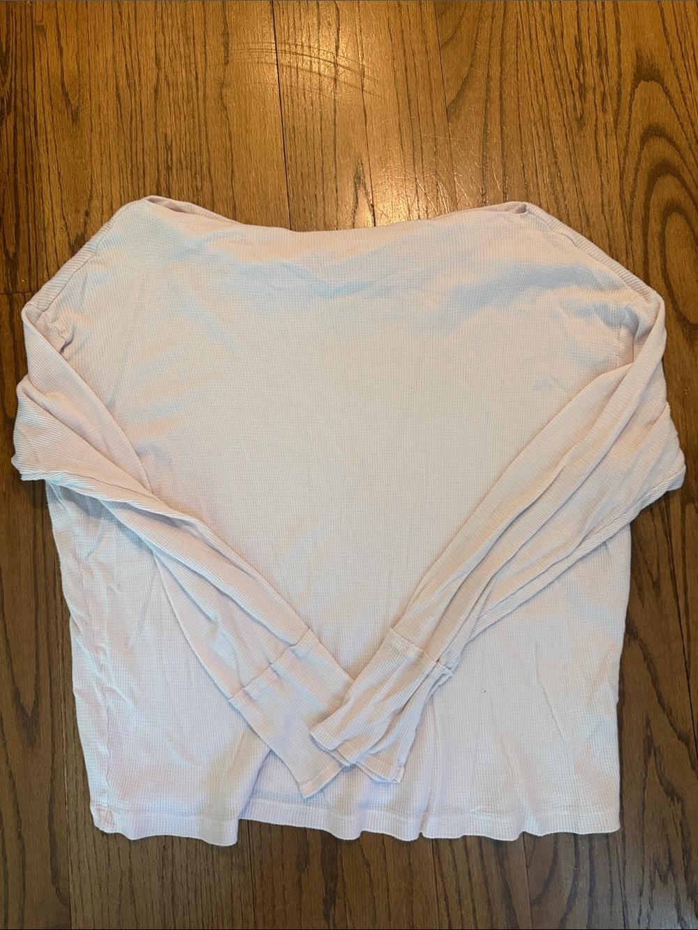 Michael Stars Light Pink Long Sleeve Waffle-Knit shirt